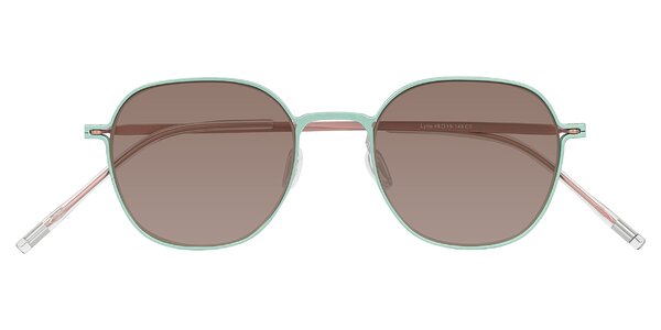 Front of Lytle in Matte Teal/Pink