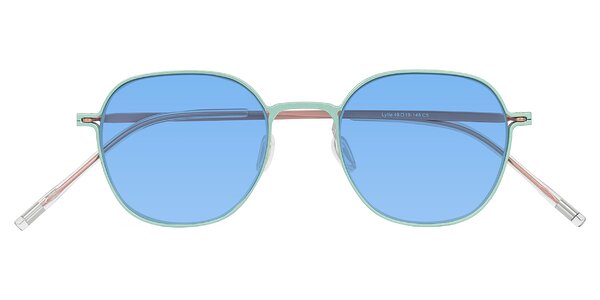 Front of Lytle in Matte Teal/Pink