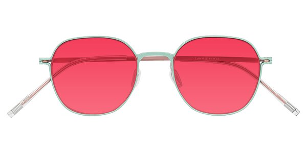 Front of Lytle in Matte Teal/Pink