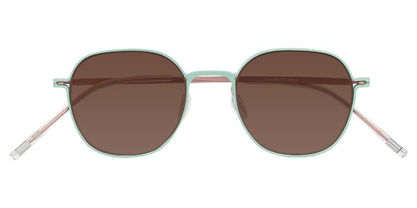 Front of Lytle in Matte Teal/Pink