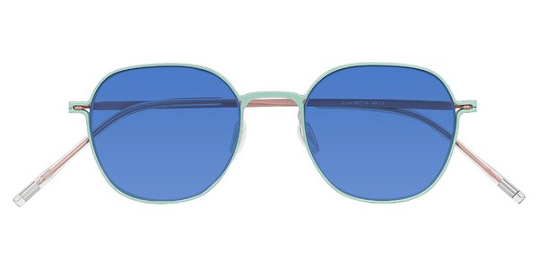 Front of Lytle in Matte Teal/Pink