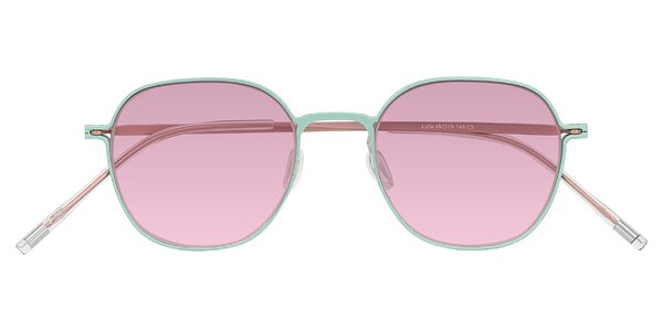 Front of Lytle in Matte Teal/Pink