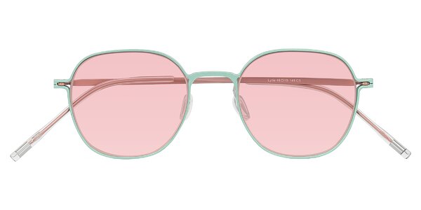 Front of Lytle in Matte Teal/Pink
