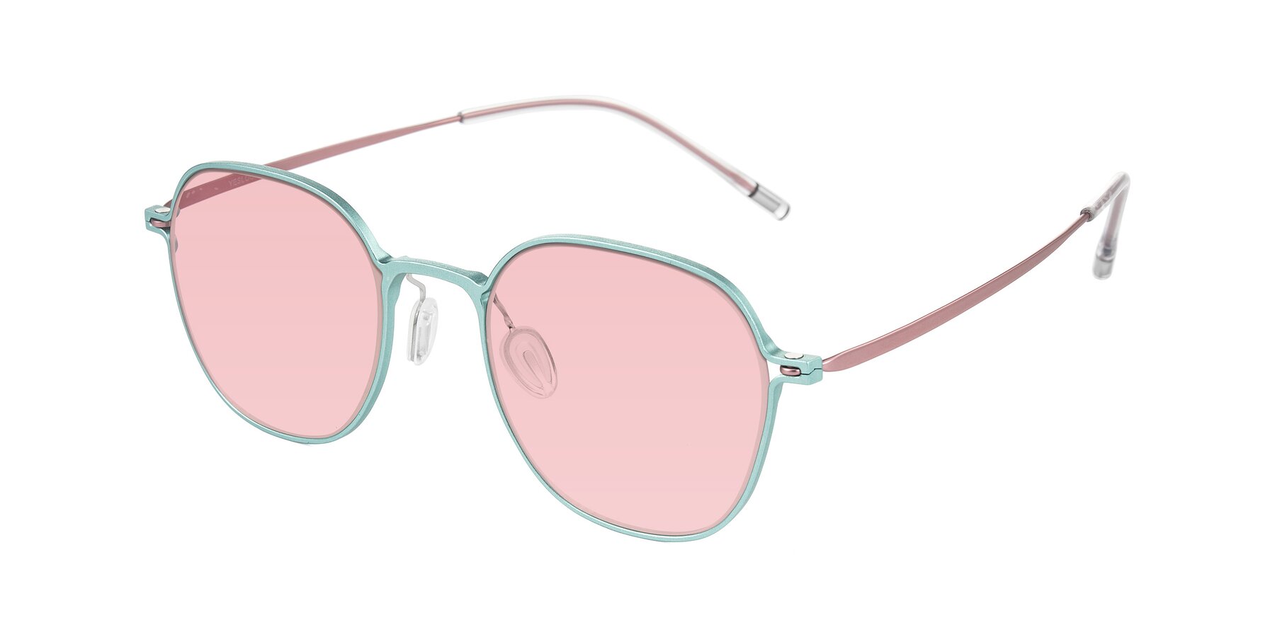 Angle of Lytle in Matte Teal/Pink with Light Garnet Tinted Lenses