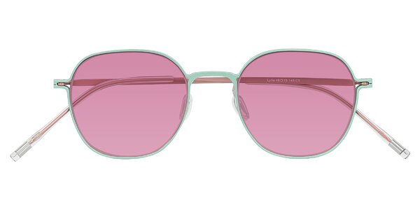 Front of Lytle in Matte Teal/Pink