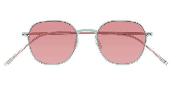 Front of Lytle in Matte Teal/Pink