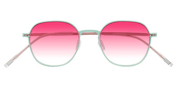 Front of Lytle in Matte Teal/Pink