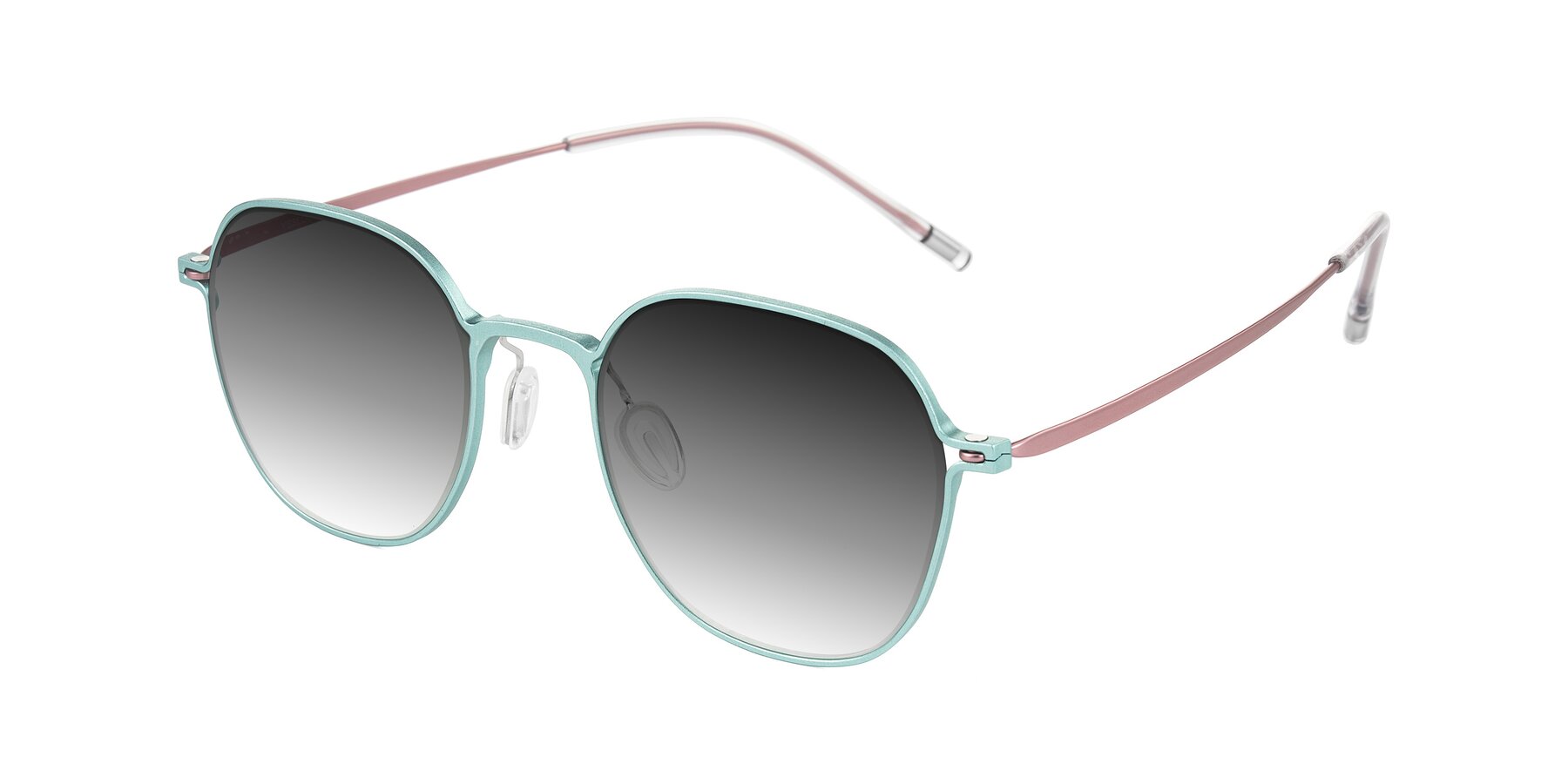 Angle of Lytle in Matte Teal/Pink with Gray Gradient Lenses