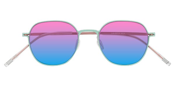Front of Lytle in Matte Teal/Pink