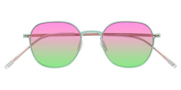 Front of Lytle in Matte Teal/Pink