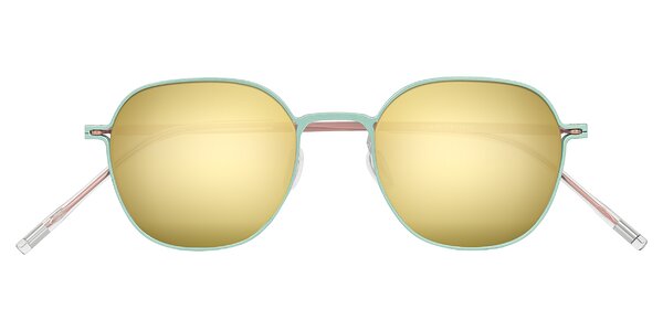 Front of Lytle in Matte Teal/Pink