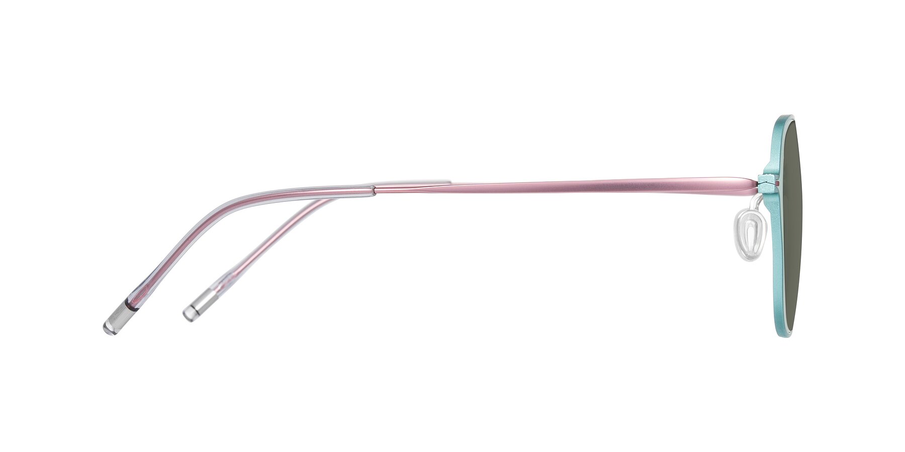 Side of Lytle in Matte Teal/Pink with Gray Polarized Lenses