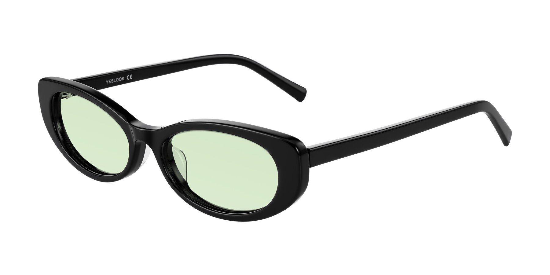 Angle of Buffalo in Black with Light Green Tinted Lenses