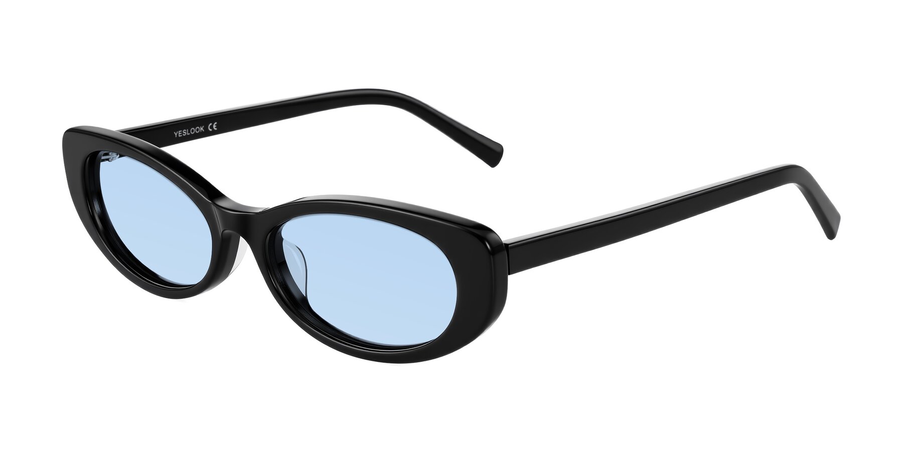 Angle of Buffalo in Black with Light Blue Tinted Lenses