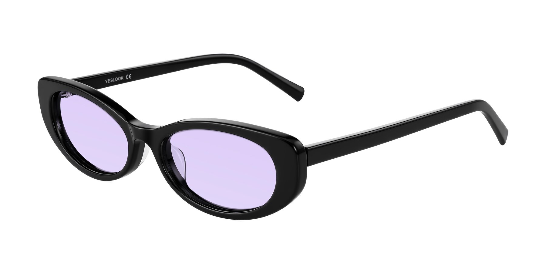 Angle of Buffalo in Black with Light Purple Tinted Lenses