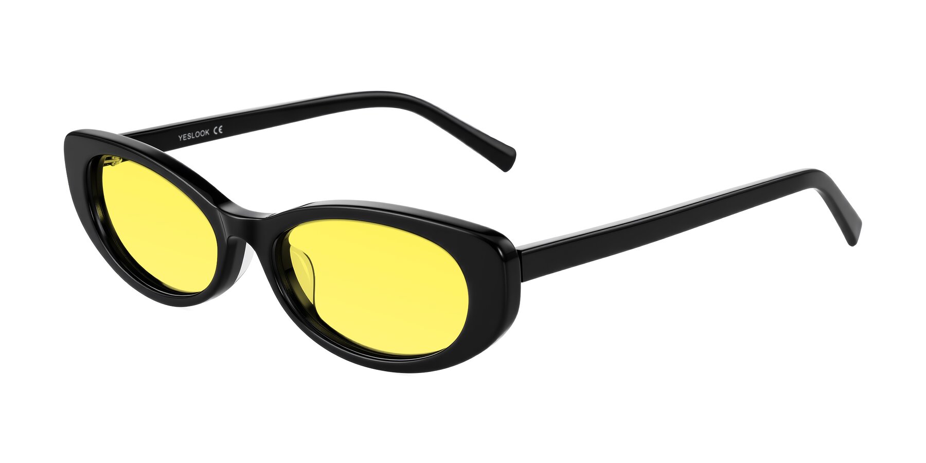 Angle of Buffalo in Black with Medium Yellow Tinted Lenses