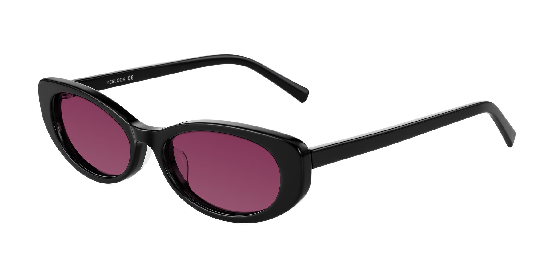Angle of Buffalo in Black with Wine Tinted Lenses