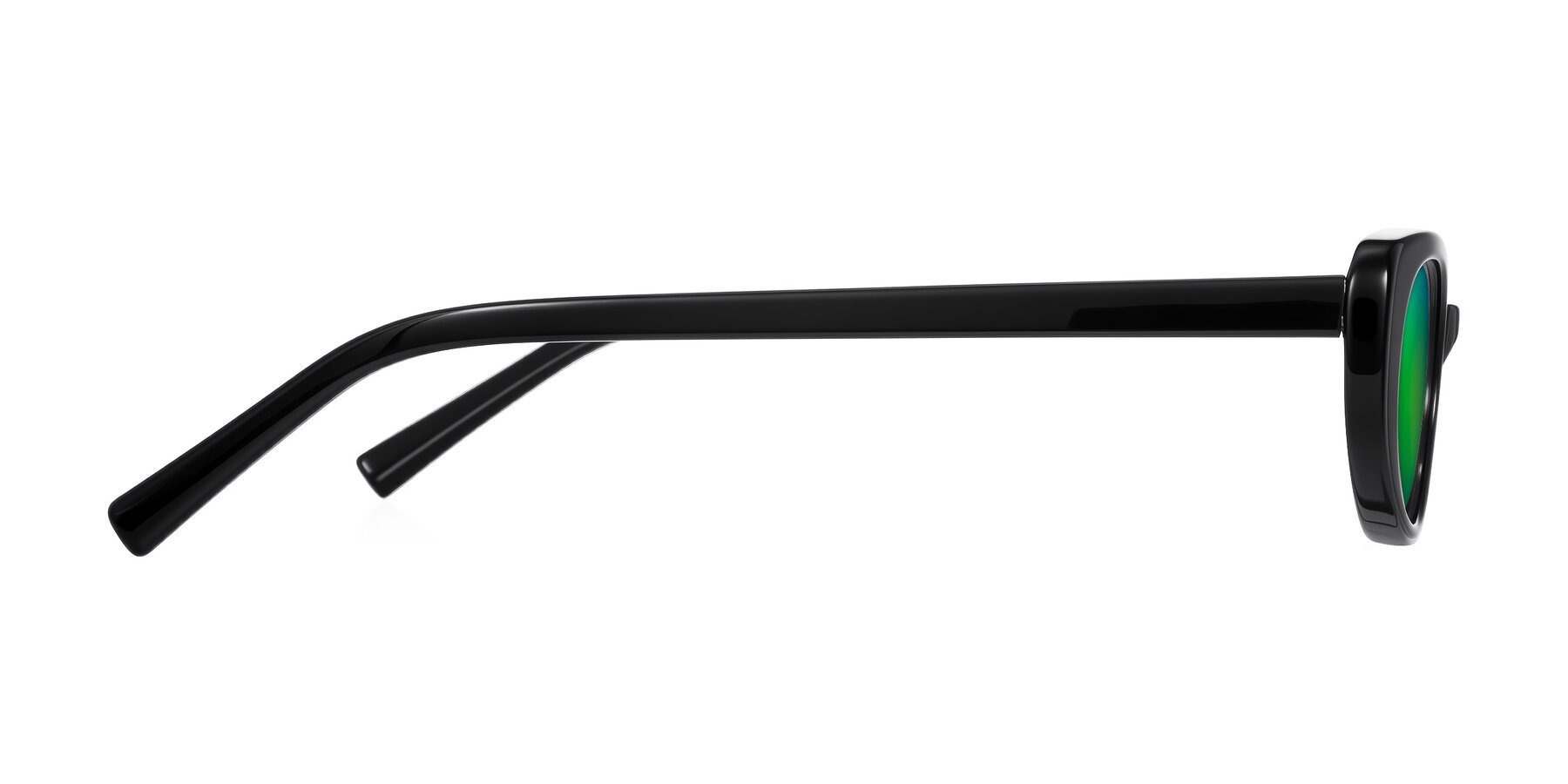 Side of Buffalo in Black with Green Mirrored Lenses