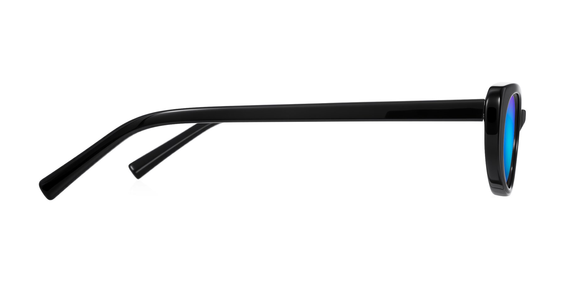 Side of Buffalo in Black with Blue Mirrored Lenses