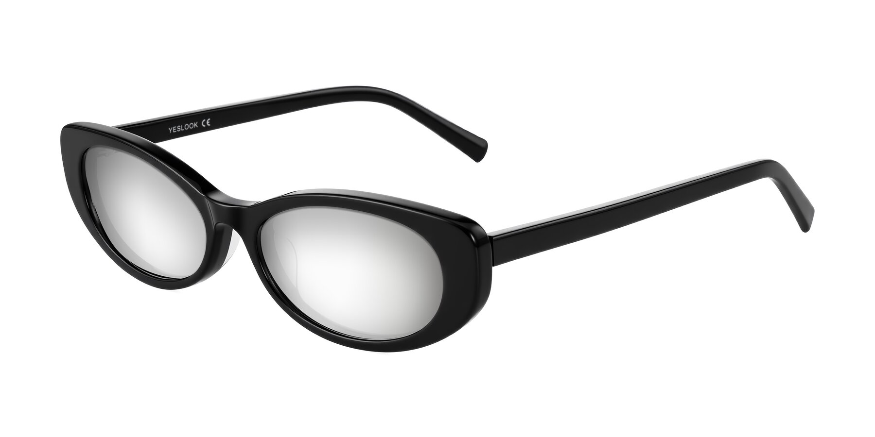 Angle of Buffalo in Black with Silver Mirrored Lenses