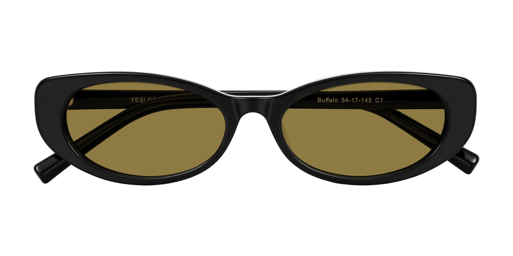 Folded Front of Buffalo in Black with Brown Polarized Lenses