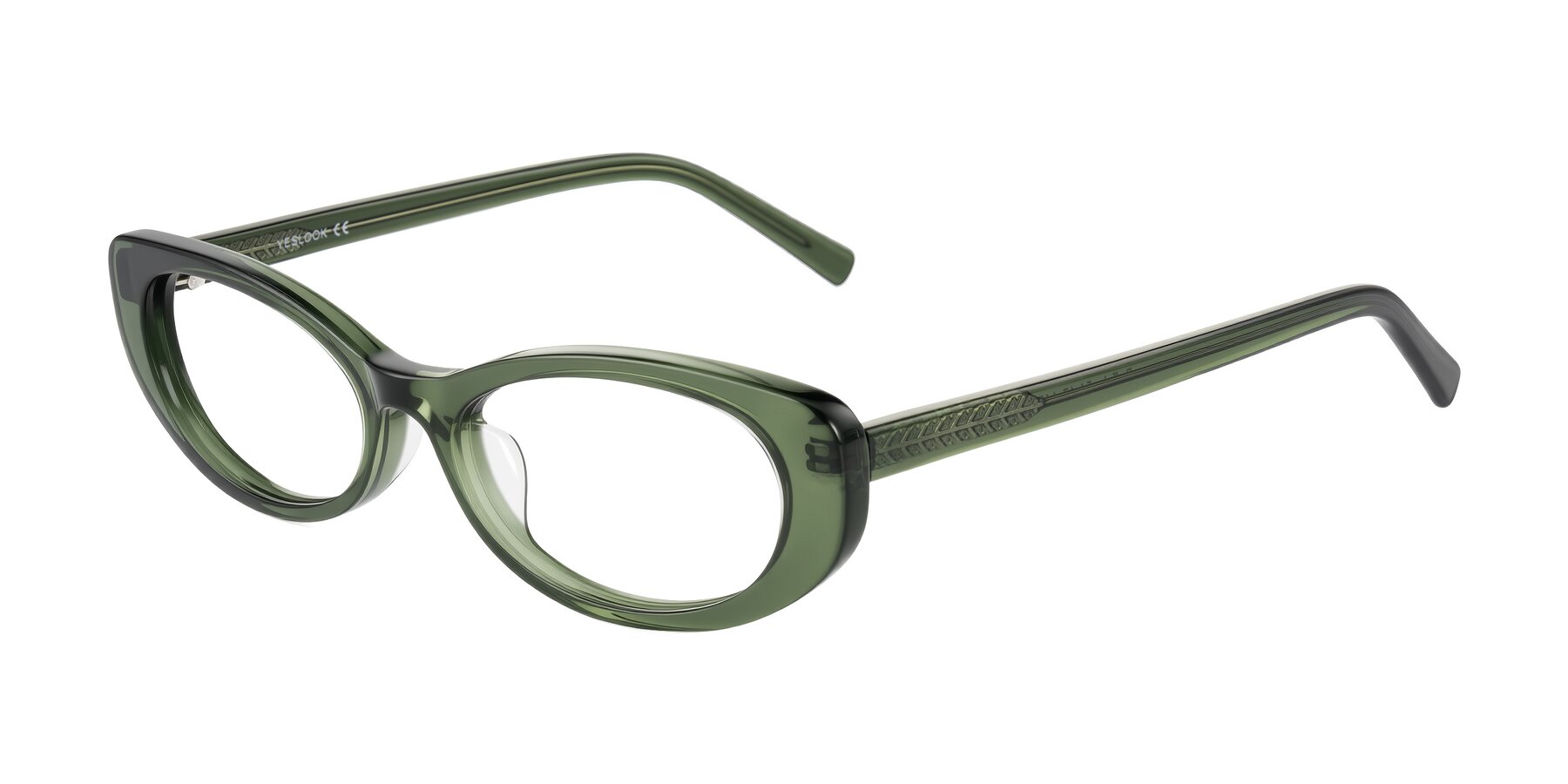 Angle of Buffalo in Olive Green with Clear Blue Light Blocking Lenses