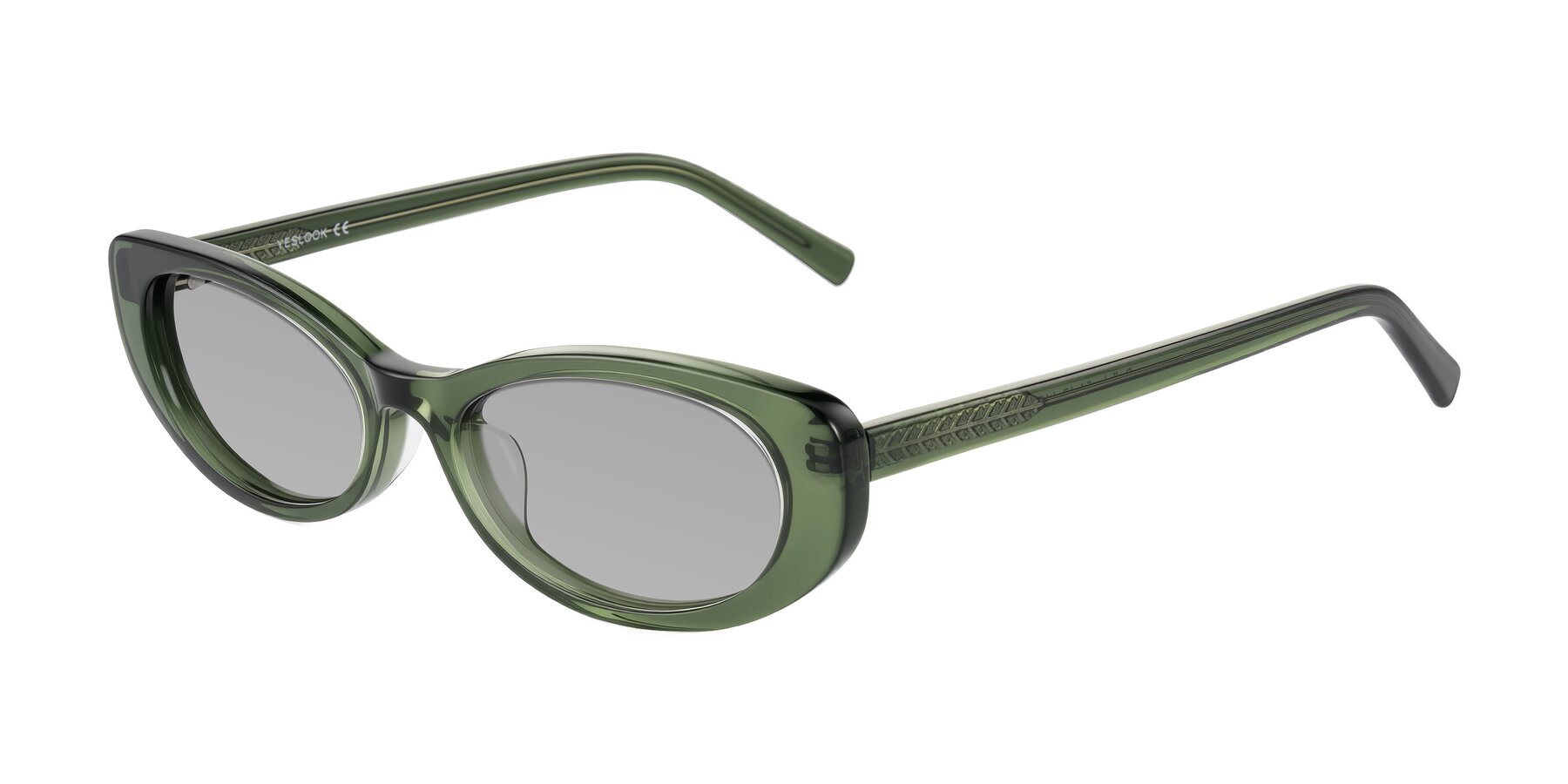 Angle of Buffalo in Olive Green with Light Gray Tinted Lenses