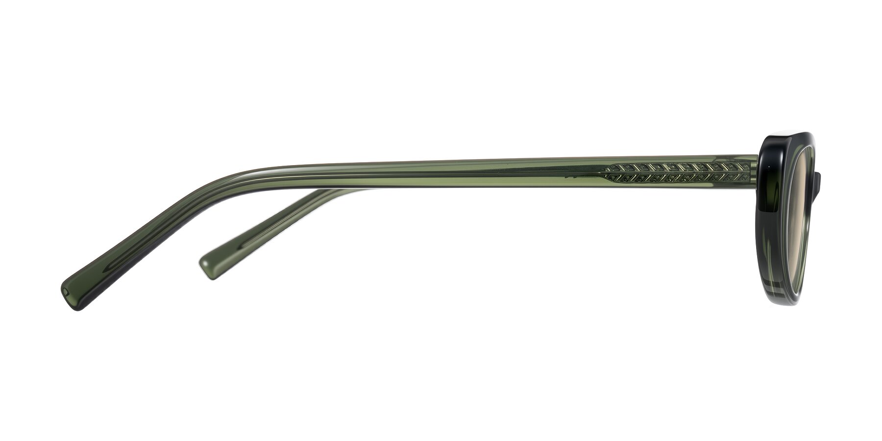 Side of Buffalo in Olive Green with Light Brown Tinted Lenses