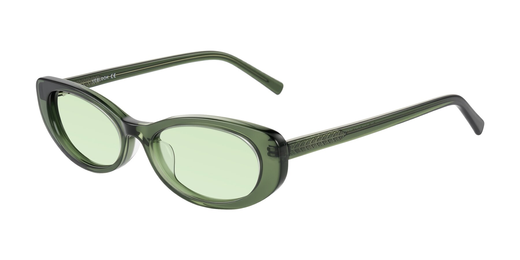 Angle of Buffalo in Olive Green with Light Green Tinted Lenses