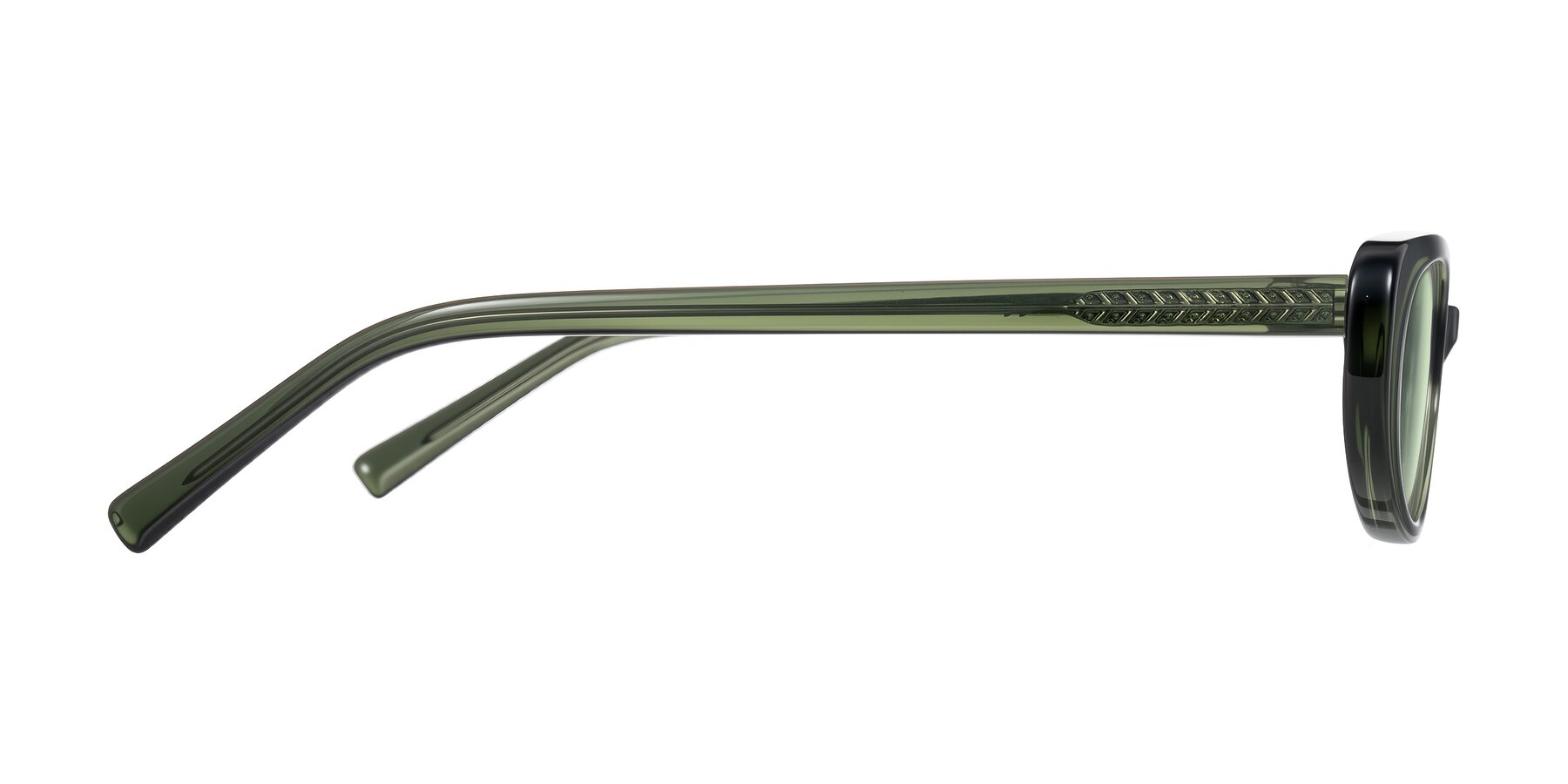 Side of Buffalo in Olive Green with Light Green Tinted Lenses