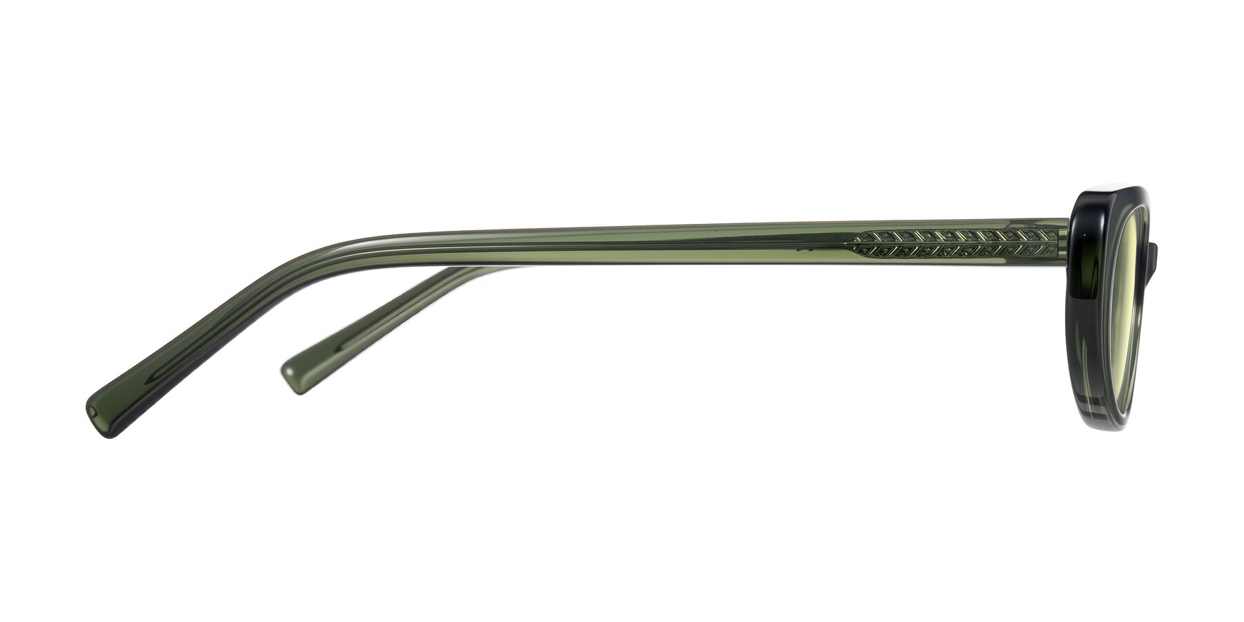 Side of Buffalo in Olive Green with Light Yellow Tinted Lenses