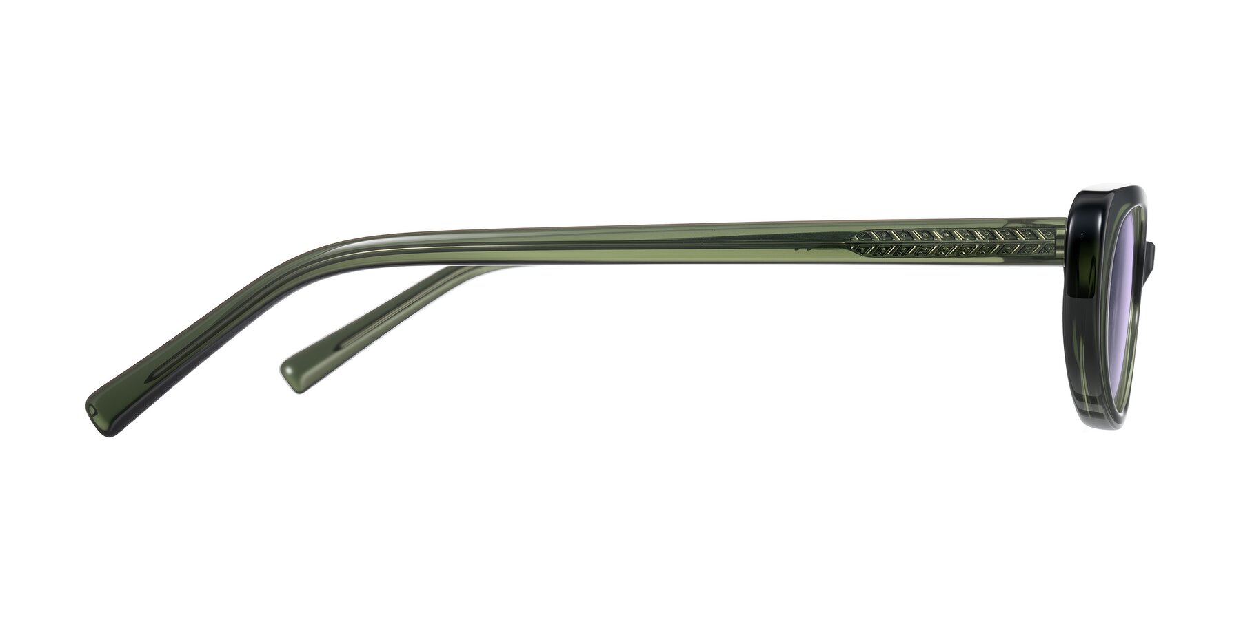 Side of Buffalo in Olive Green with Light Purple Tinted Lenses