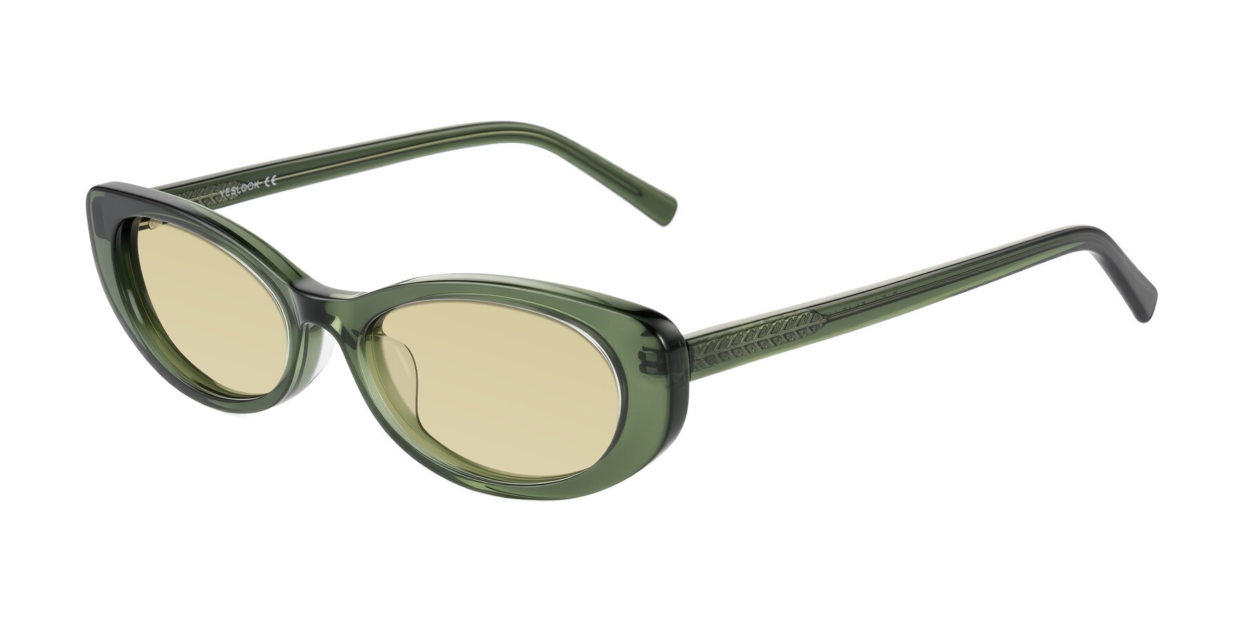 Angle of Buffalo in Olive Green with Light Champagne Tinted Lenses