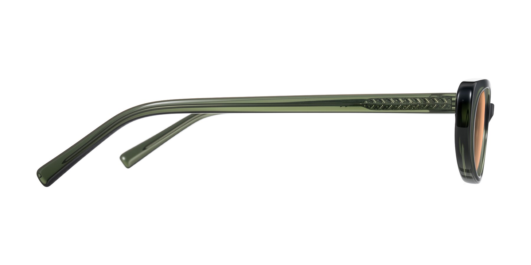Side of Buffalo in Olive Green with Light Orange Tinted Lenses