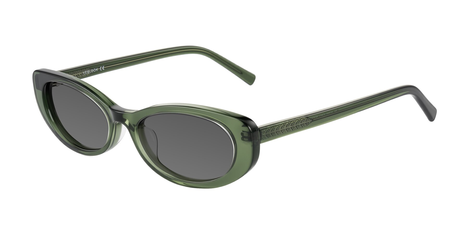 Angle of Buffalo in Olive Green with Medium Gray Tinted Lenses
