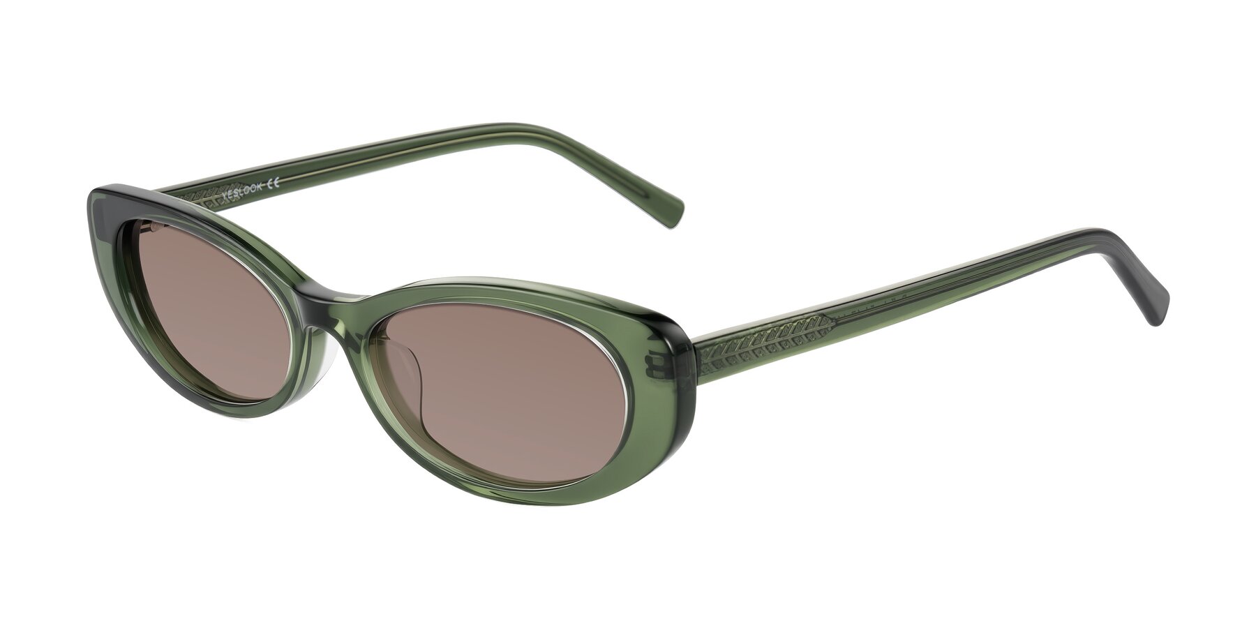 Angle of Buffalo in Olive Green with Medium Brown Tinted Lenses