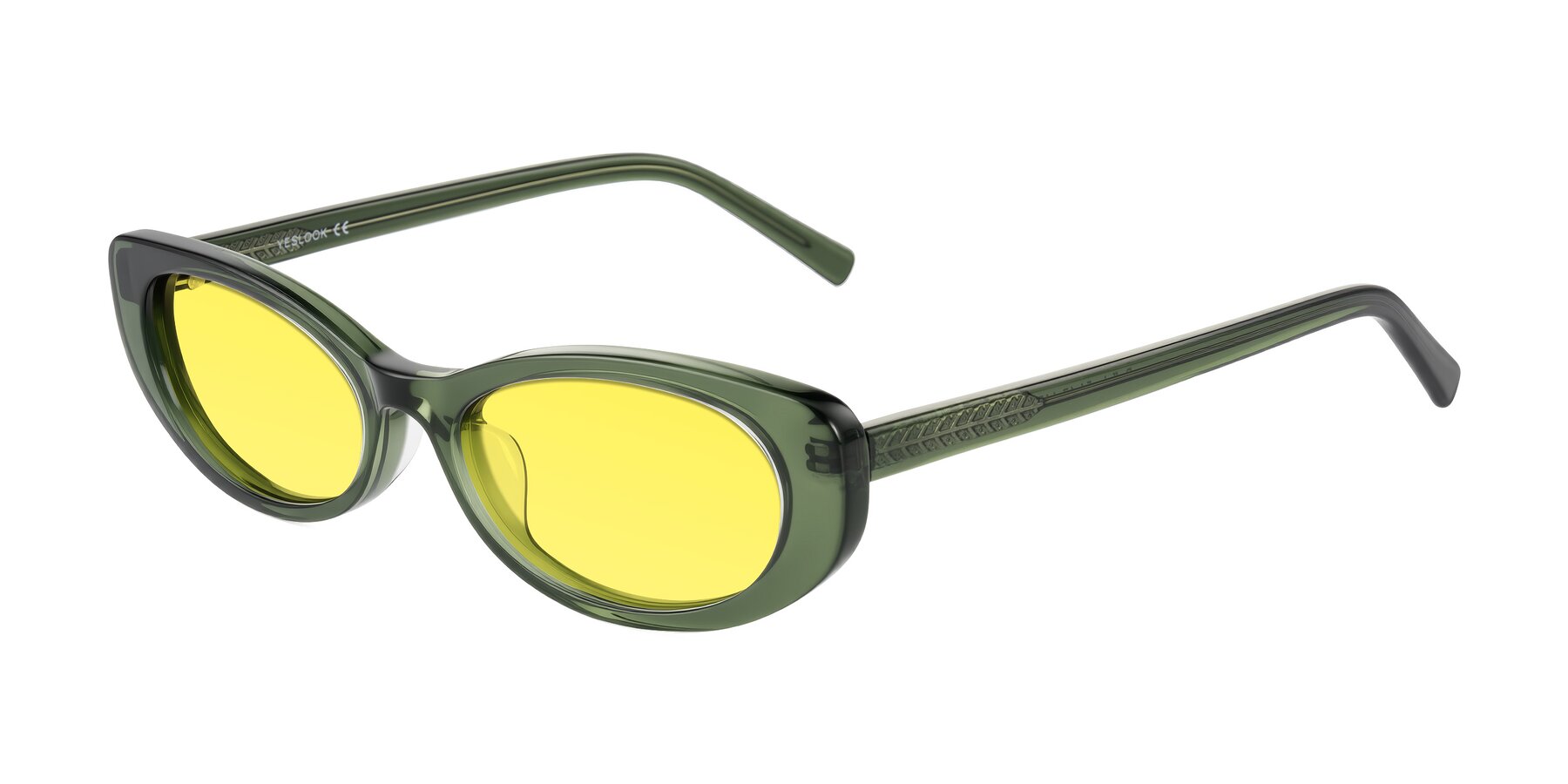 Angle of Buffalo in Olive Green with Medium Yellow Tinted Lenses
