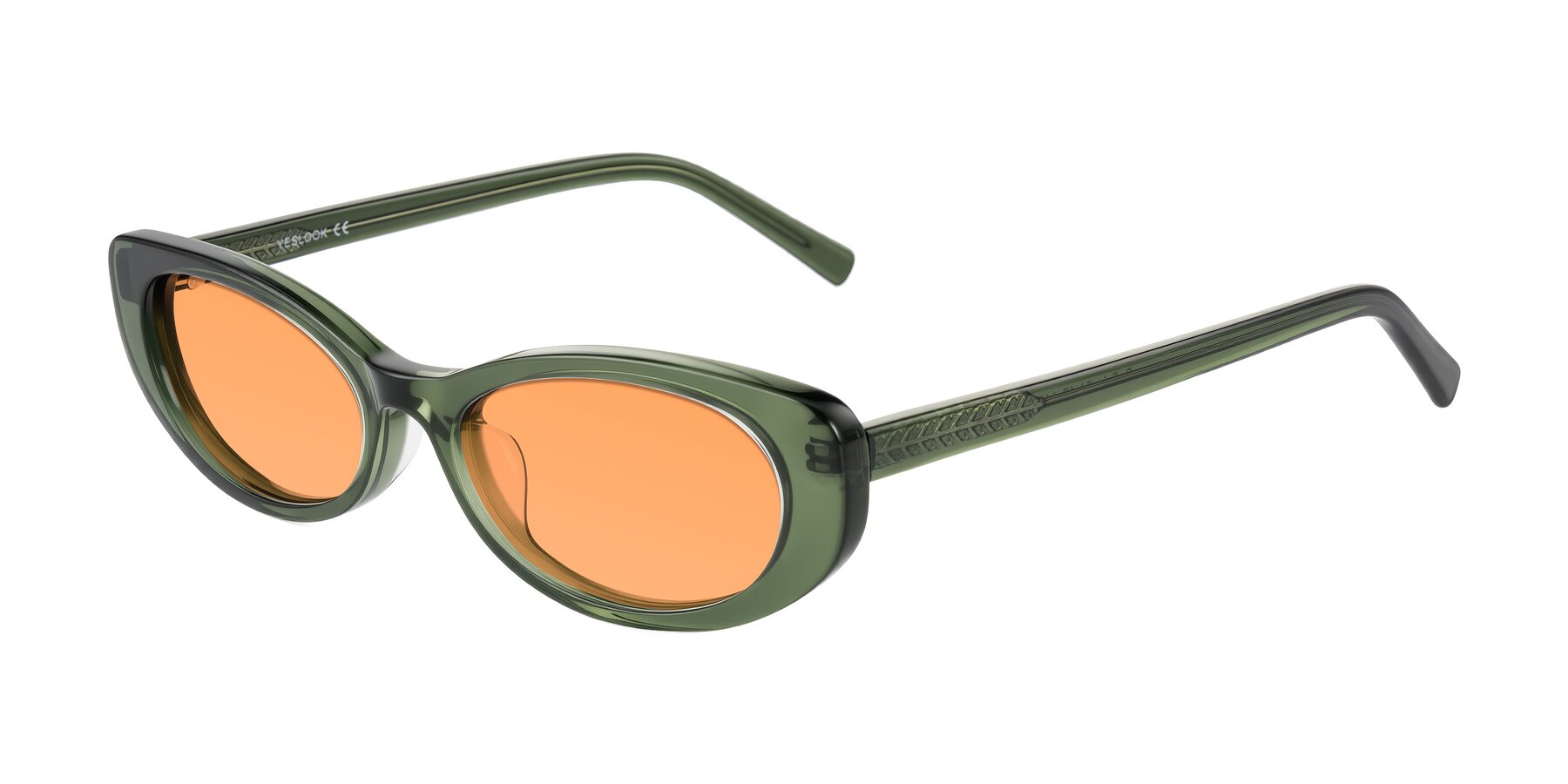 Angle of Buffalo in Olive Green with Medium Orange Tinted Lenses