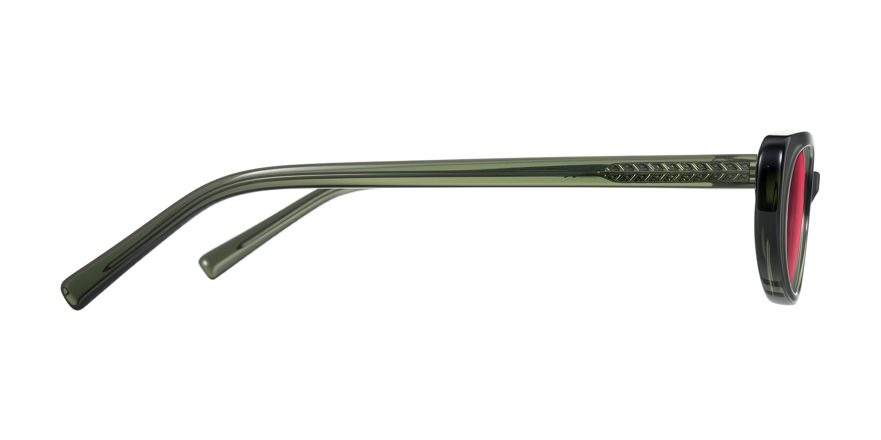 Side of Buffalo in Olive Green with Red Tinted Lenses