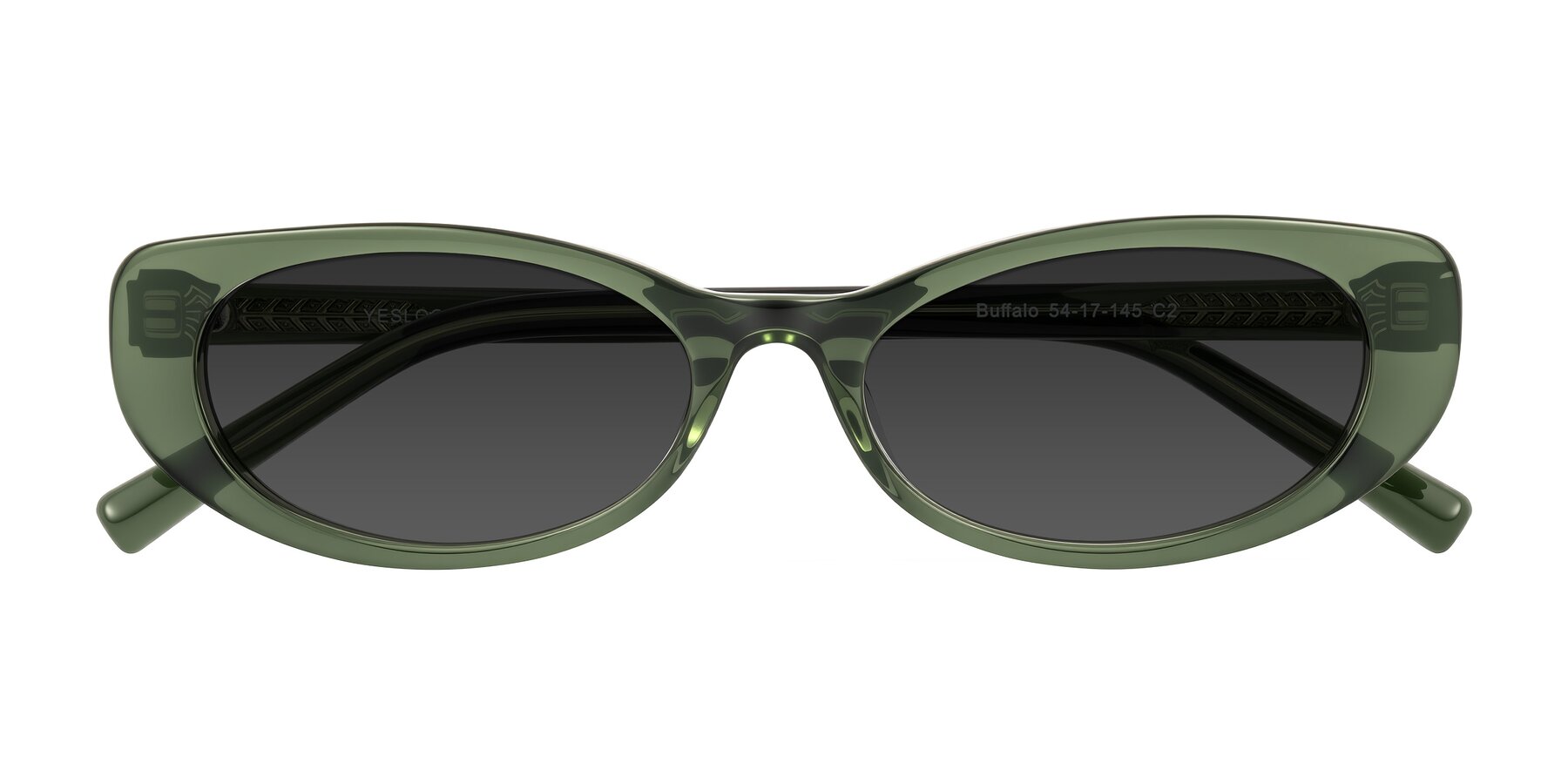 Folded Front of Buffalo in Olive Green with Gray Tinted Lenses