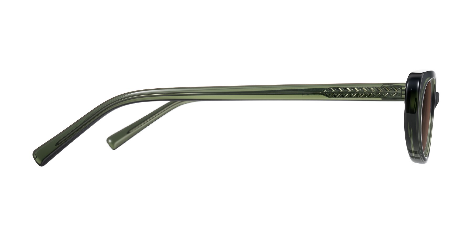 Side of Buffalo in Olive Green with Brown Tinted Lenses