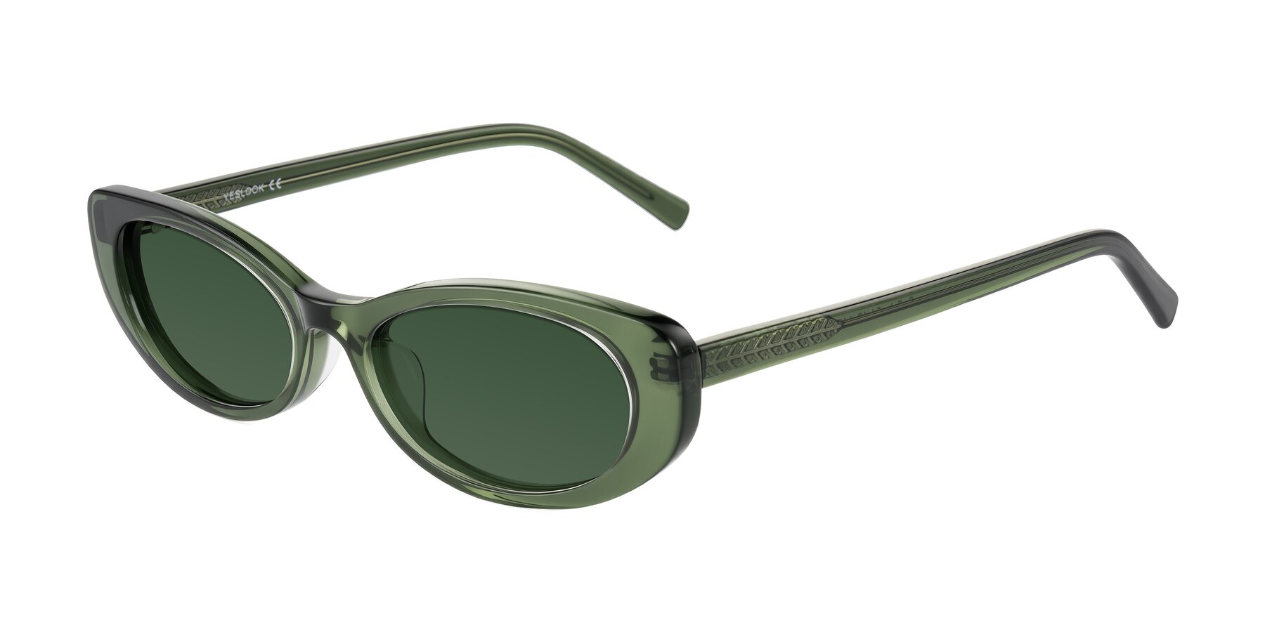 Angle of Buffalo in Olive Green with Green Tinted Lenses