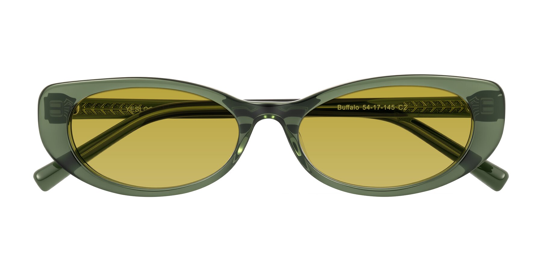 Folded Front of Buffalo in Olive Green with Champagne Tinted Lenses