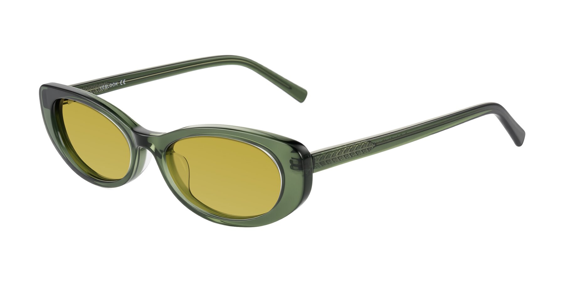 Angle of Buffalo in Olive Green with Champagne Tinted Lenses