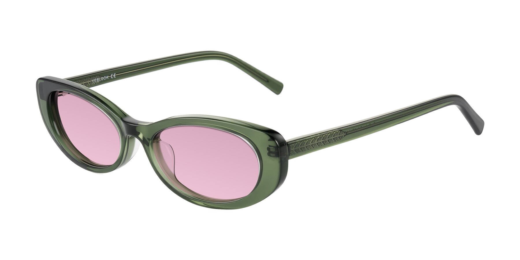 Angle of Buffalo in Olive Green with Light Wine Tinted Lenses