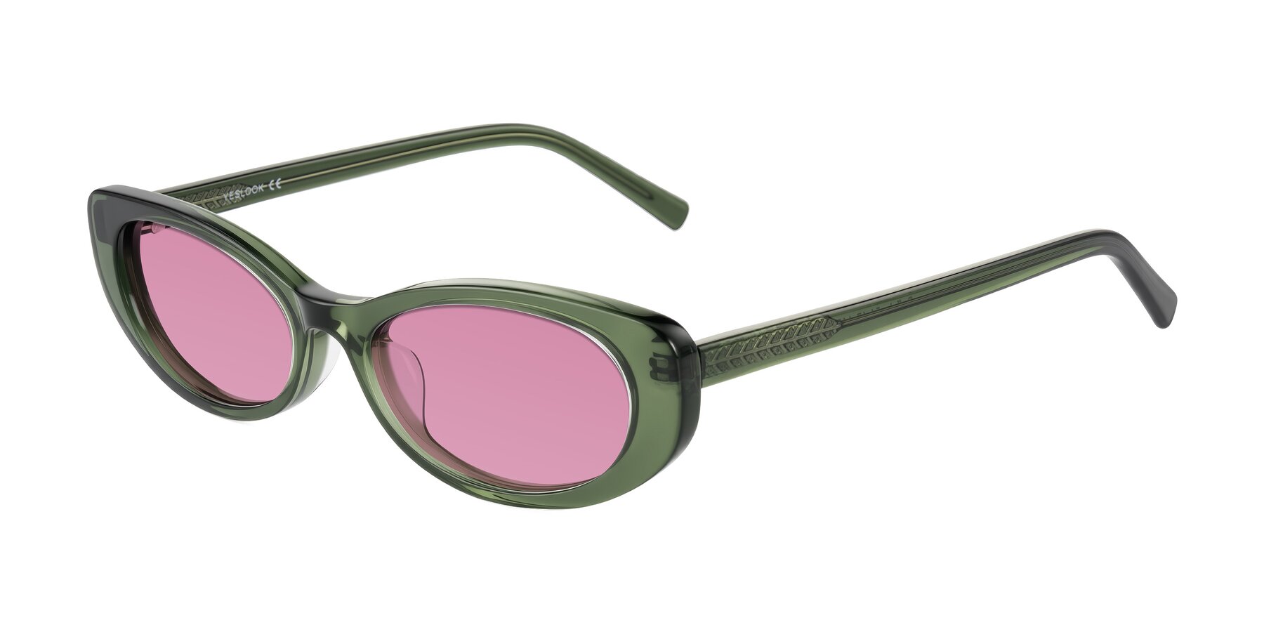 Angle of Buffalo in Olive Green with Medium Wine Tinted Lenses