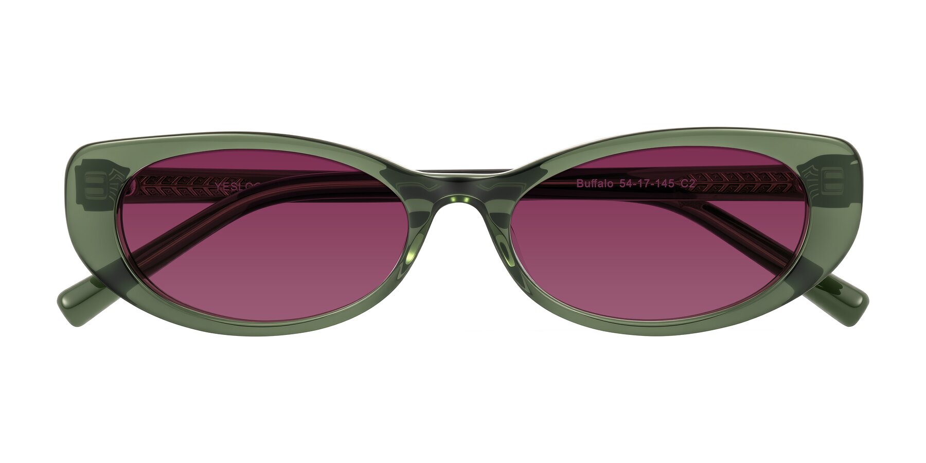 Folded Front of Buffalo in Olive Green with Wine Tinted Lenses
