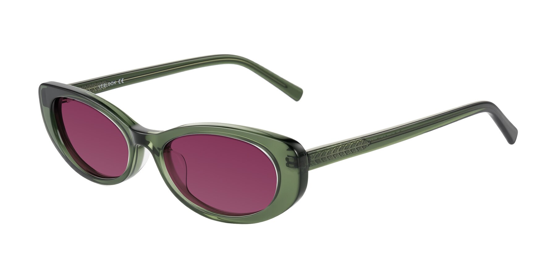 Angle of Buffalo in Olive Green with Wine Tinted Lenses