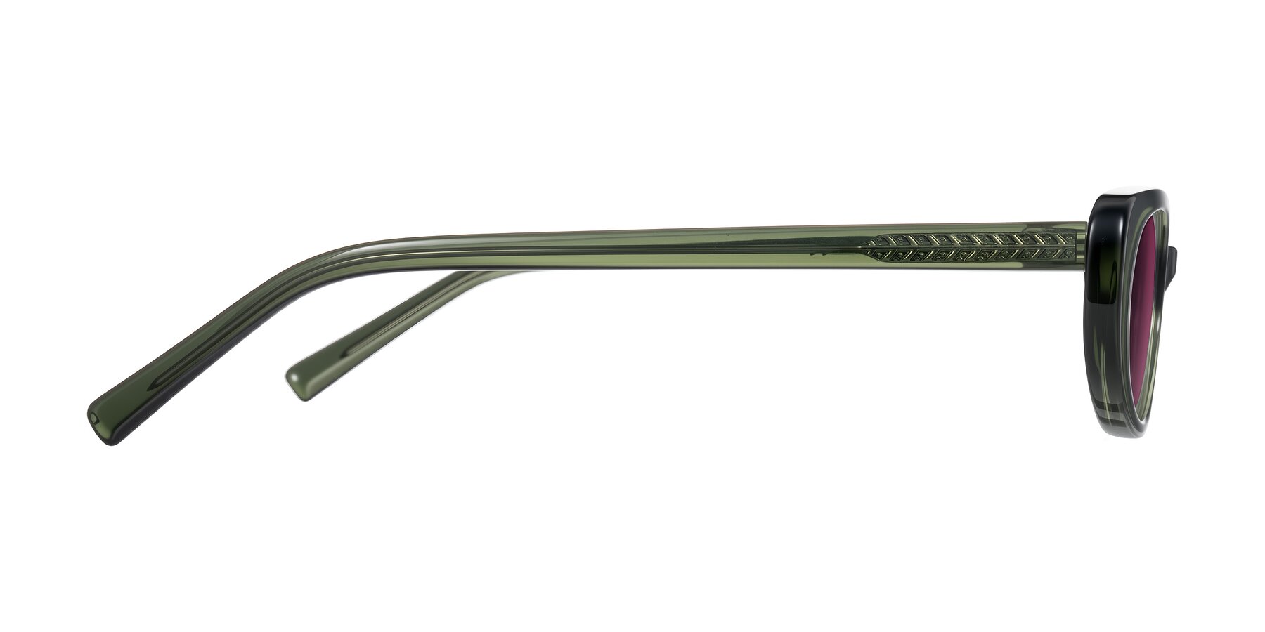 Side of Buffalo in Olive Green with Wine Tinted Lenses