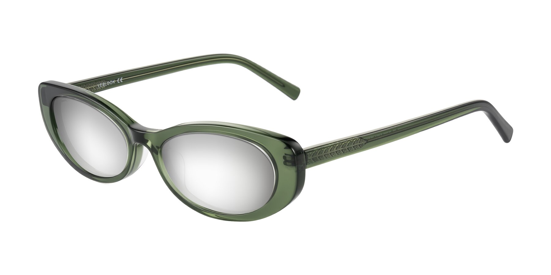 Angle of Buffalo in Olive Green with Silver Mirrored Lenses